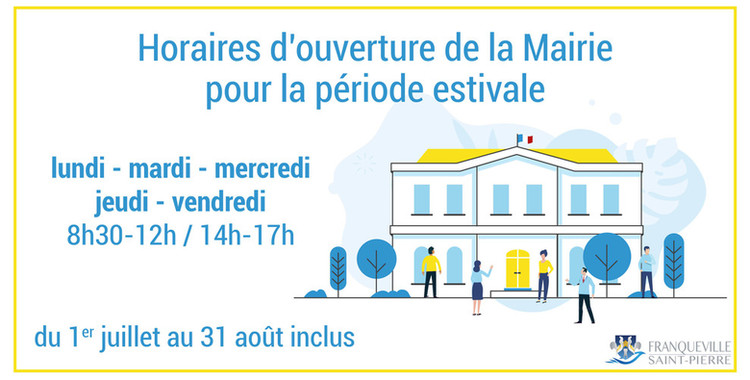 Horaires période estivale Hôtel ville