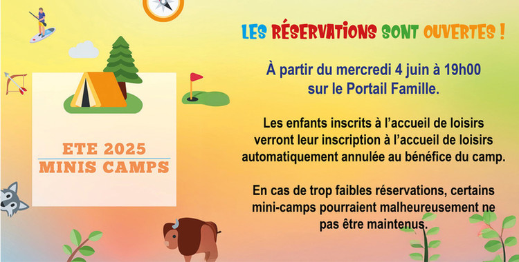 OUVERTURE INSCRIPTIONS MINIS CAMPS