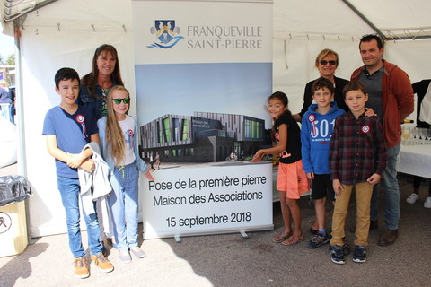 Pose de la 1ère pierre de la future maison des associations, samedi 15 septembre 2018.